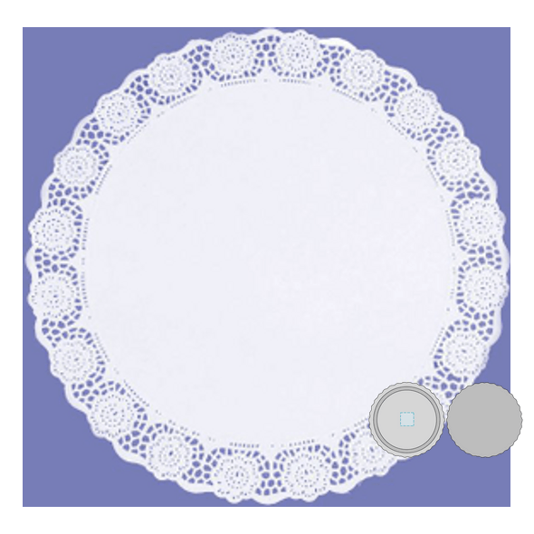 Flower Naperon in Circular White Lacy Paper